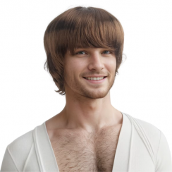 20 Pcs Mens Synthetic Natural Straight Wigs for Daily or Party Use