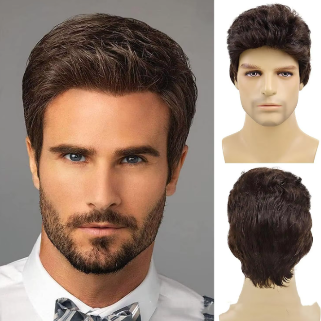 Mens Virgin Human Hair Wigs