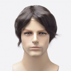 Mono With PU Back And Sides Wig For Men