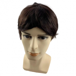 2 Pcs Machine Made Mens Natural Short Synthetic Wig