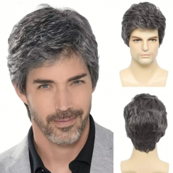 3 Pcs Mens Fleeciness Realistic Natural Short Wigs